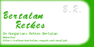 bertalan retkes business card